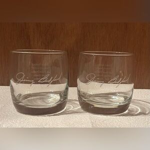 Set of 2 Jack Daniel Distillery Master Distiller Jimmy Bedford Signature Glasses